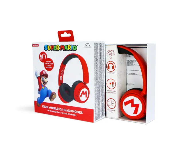 OTL Technologies Mario Kids Dla dzieci Nauszne Czerwony