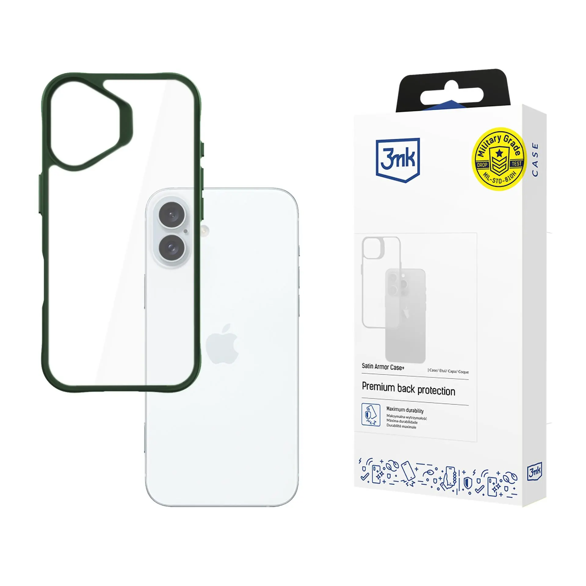 Etui 3mk Satin Armor Case+ do iPhone 16 Plus Zielony