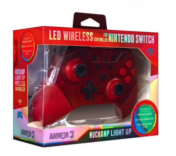 Armor3 NuChamp Wireless Game Controller LED do Nintendo Switch Bezprzewodowy Czerwony