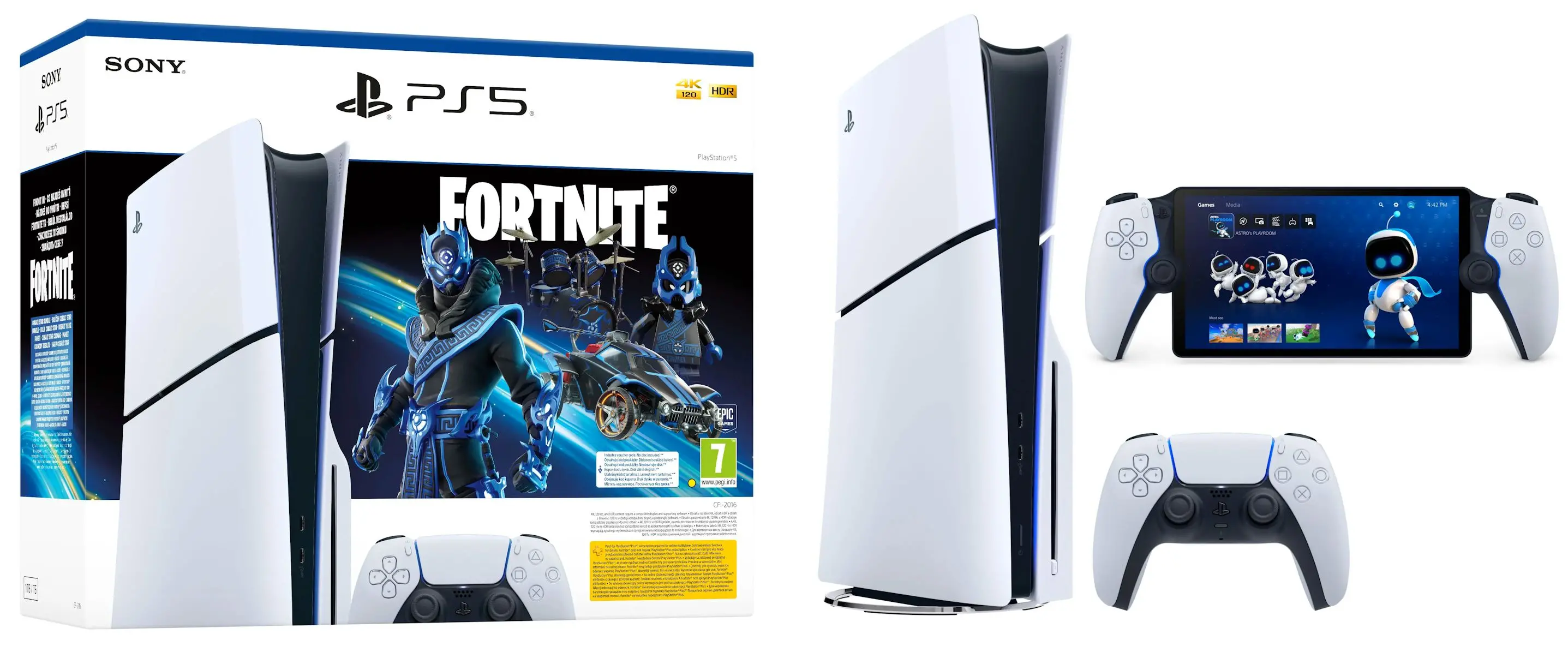 Konsola Sony PlayStation 5 Slim D Chassis (PS5) 1TB z napędem Fortnite Cobalt + PlayStation Portal