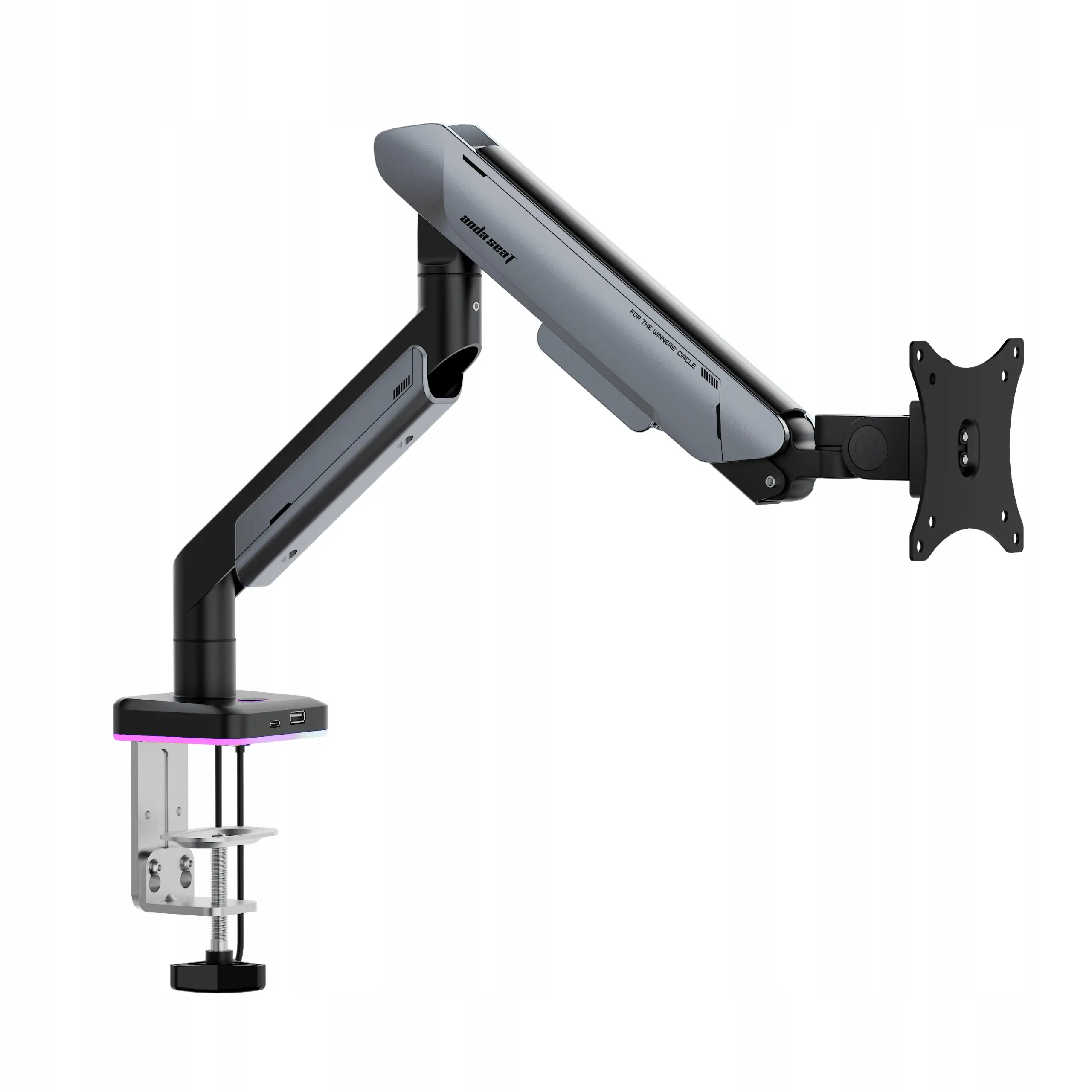 Uchwyt do monitora Anda Seat Stealth II PRO RGB od 17" do 42" Max 15kg Titanium