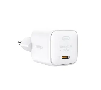 Ładowarka sieciowa Aukey Omnia II PA-B1L GaN, USB-C, PD 30W, Biały