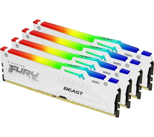 Kingston FURY Beast RGB DDR5 64GB (4 x 16GB) 6000 CL40 Biały - Kup na Raty - RRSO 0%