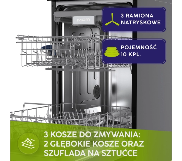 MPM 45-ZMF-02 Automatyczne otwieranie drzwi Szuflada na sztućce - Kup na Raty - RRSO 0%