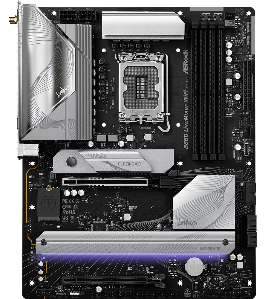 фото Материнська плата ASRock B860 LiveMixer WiFi