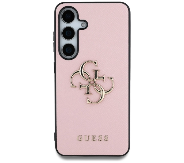 Guess Grained Big 4G Logo Small Classic Logo do Galaxy S25 Plus Różowy