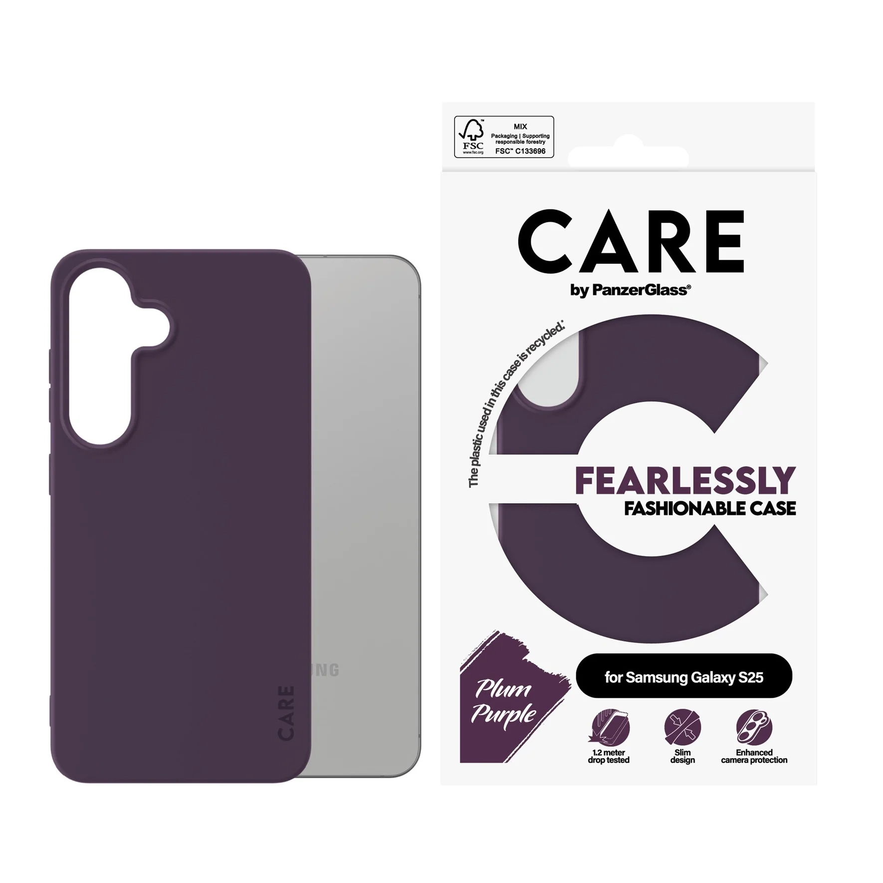 Etui PanzerGlass Fearlessly Fashionable do Samsung Galaxy S25 Plus Fioletowy