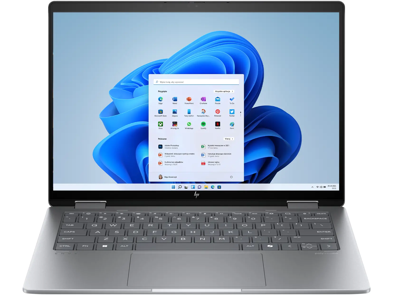 Laptop 2w1 HP Envy x360 14-fa0013nw OLED 14" 120Hz R5 8640HS 16GB RAM 512GB Dysk SSD Win11 Srebrny Funkcje AI