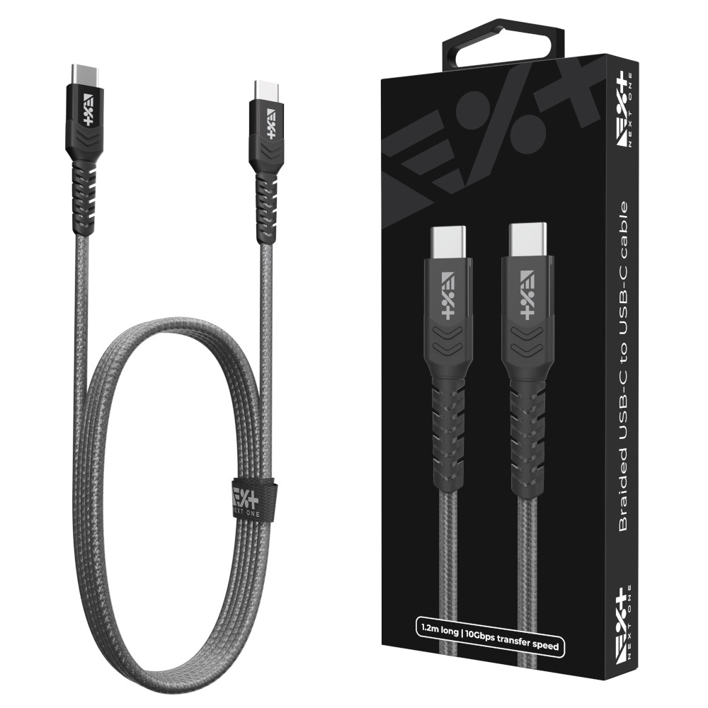 Kabel NEXT ONE Braided USB-C do USB-C 1,2m Szary