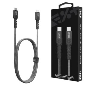NEXT ONE Braided USB-C do USB-C 1,2m Szary