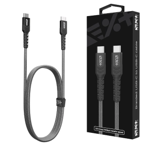 Kabel NEXT ONE Braided USB-C do USB-C 1,2m Szary