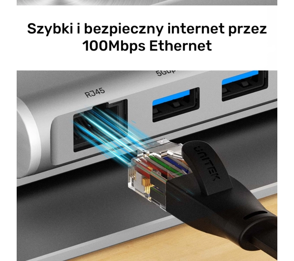 Unitek D1109B01 z odłączanym hubem USB-C HDMI 1,4, 4K PD 100W Srebrny - Kup na Raty - RRSO 0%