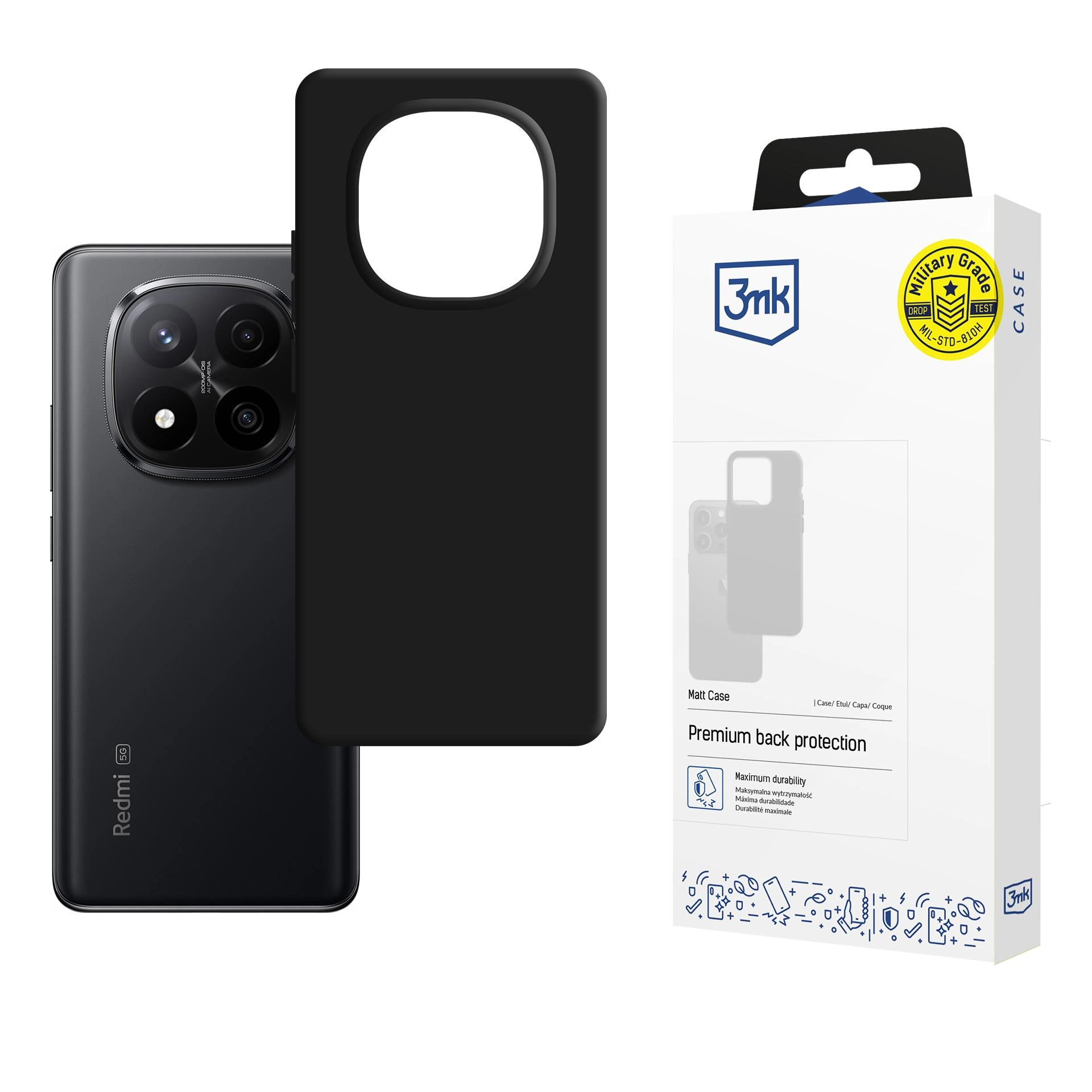 Etui 3mk Matt Case Pro do Redmi Note 14 Pro+ Czarny