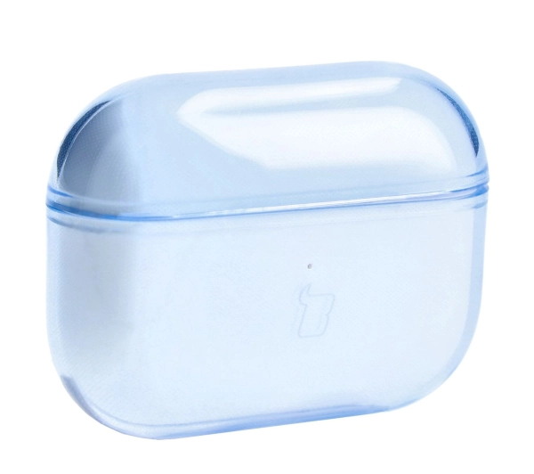 Bizon Elastyczne z karabińczykiem do Airpods Pro 2 Przezroczysto-niebieskie