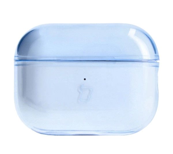 Bizon Elastyczne z karabińczykiem do Airpods Pro 2 Przezroczysto-niebieskie