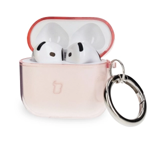 Bizon Case Headphone Clear do AirPods 4 Przeźroczysto-różowy