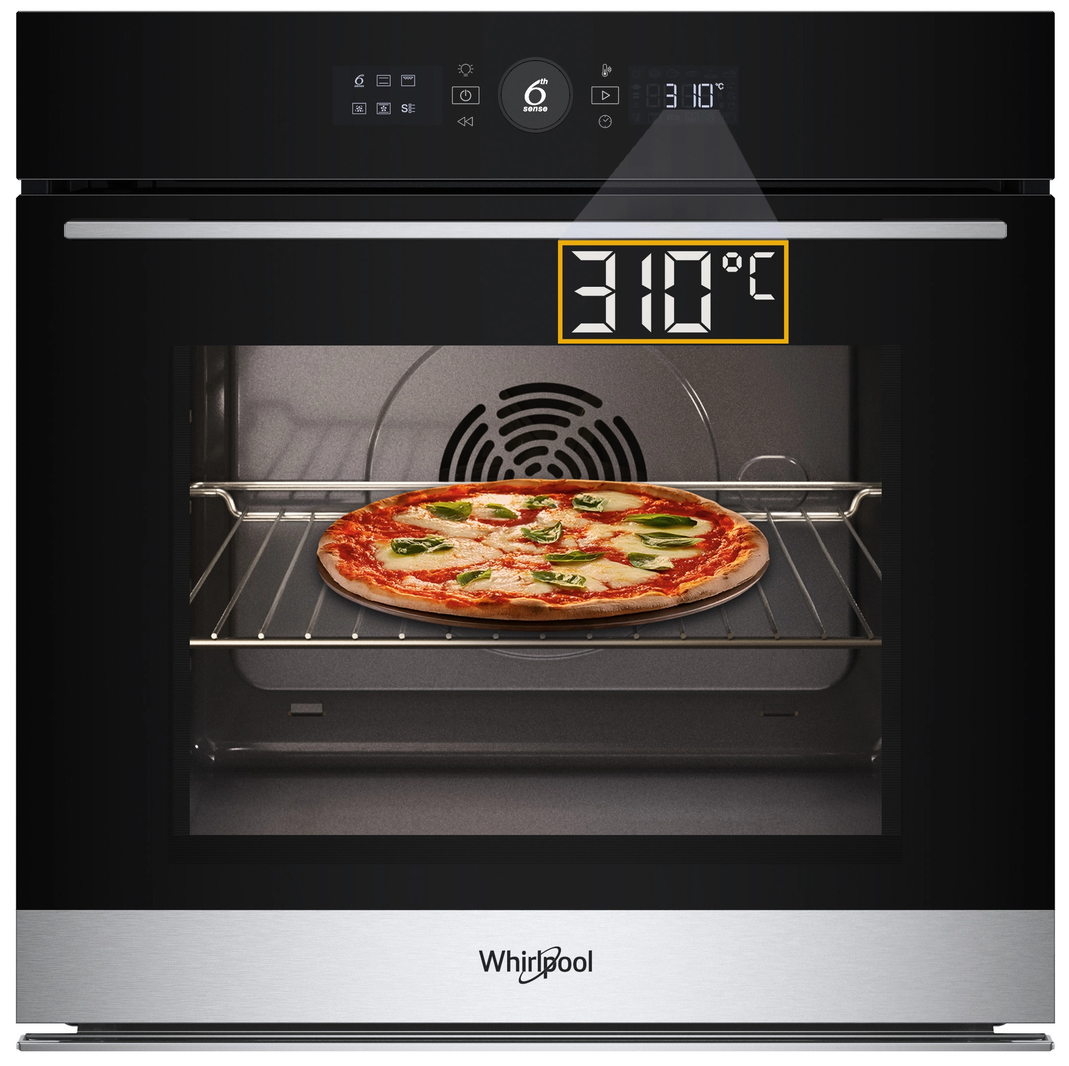 Piekarnik elektryczny parowy Whirlpool WOI5S8PM1SXA Pizza 310C Termoobieg AirFry Inox