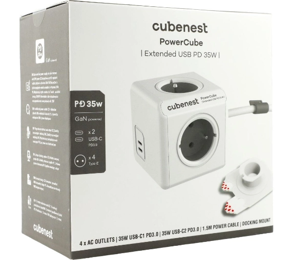 Cubenest PowerCube Extended PC435 USB PD 35W 1,5m Szary