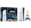 Konsola Sony PlayStation 5 Digital Slim D Chassis (PS5) 1TB Zestaw startowy Fortnite Cobalt + Stojak Na Pada Cable Guys Peely