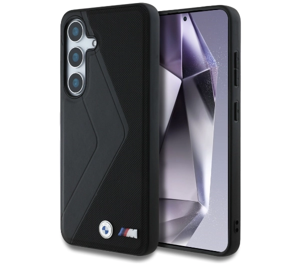 Etui BMW Leather Oversized Stripes MagSafe do Samsung Galaxy S25 Czarny