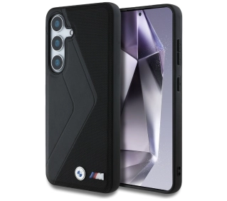 BMW Leather Oversized Stripes MagSafe do Galaxy S25 Czarny
