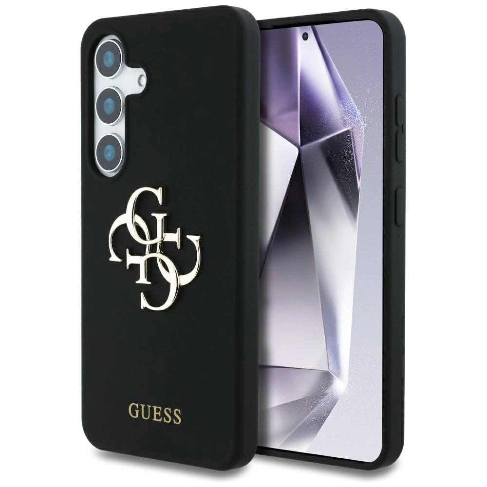 Etui Guess Silicone Big 4G Logo Bottom Script Galaxy S25 Czarny