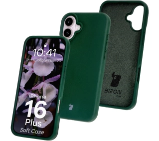 Bizon Silikonowe Soft do iPhone 16 Plus Ciemnozielony
