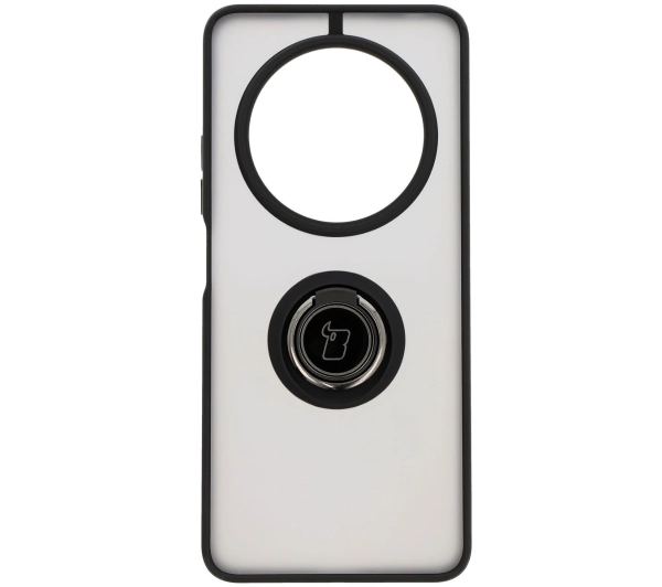 Bizon z uchwytem na palec Hybrid Ring do Xiaomi Redmi 14C 4G / POCO C75 Przydymione z czarną ramką