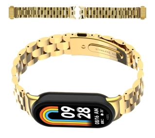 Bizon ze stali nierdzewnej Aura do Xiaomi Smart Band 9/9 NFC/8 Złoty