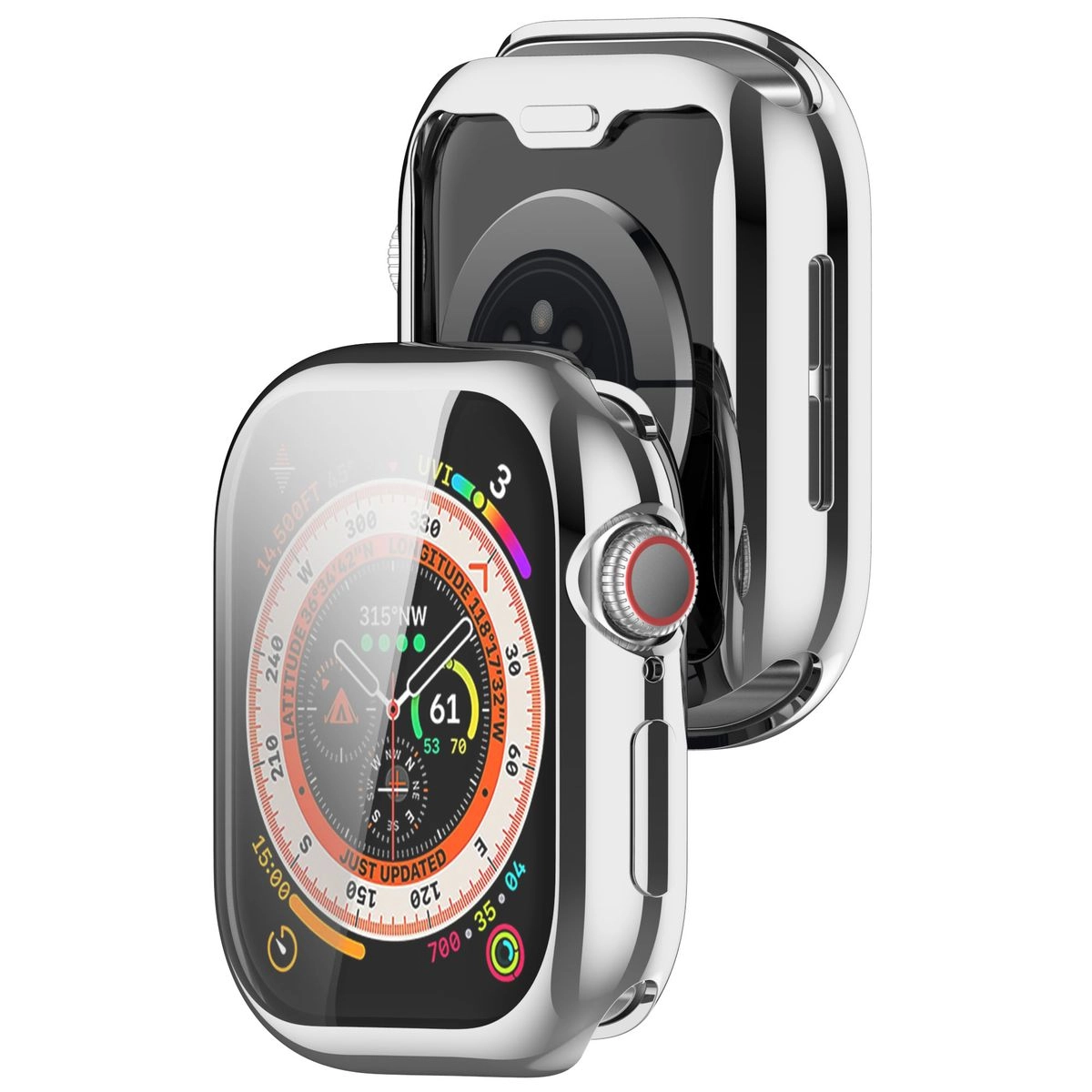 Nakładka na tarczę Bizon Felipe do Apple Watch 10/11 42mm Srebrny