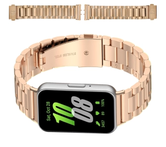 Bransoleta Bizon ze stali nierdzewnej Aura do Galaxy Fit 3 Różowo-złoty