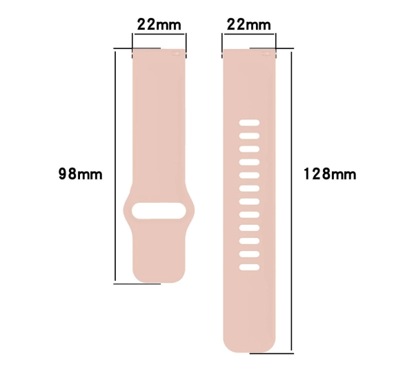 Bizon Strap Watch Silicone Pro H QuickRelease 22mm Jasnoróżowy