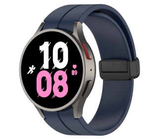 Bizon Strap Watch Silicone L do Galaxy Watch FE/7/6/6 Classic/5/5 Pro/4/4 Classic Granatowy
