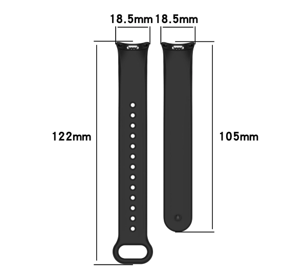 Bizon Strap Watch Dots do Xiaomi Smart Band 9 / 9 NFC / 8 Czarny