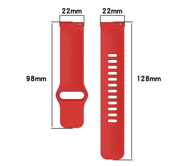 Bizon Strap Watch Silicone Pro H QuickRelease 22mm Czerwony