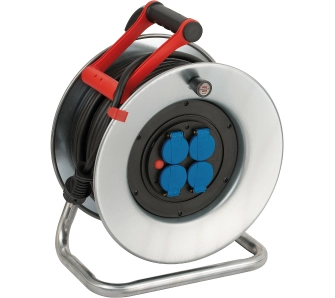 Przedłużacz bębnowy Brennenstuhl Garant S IP44 / 4 gniazda 25m  Blacha stalowa Srebrny