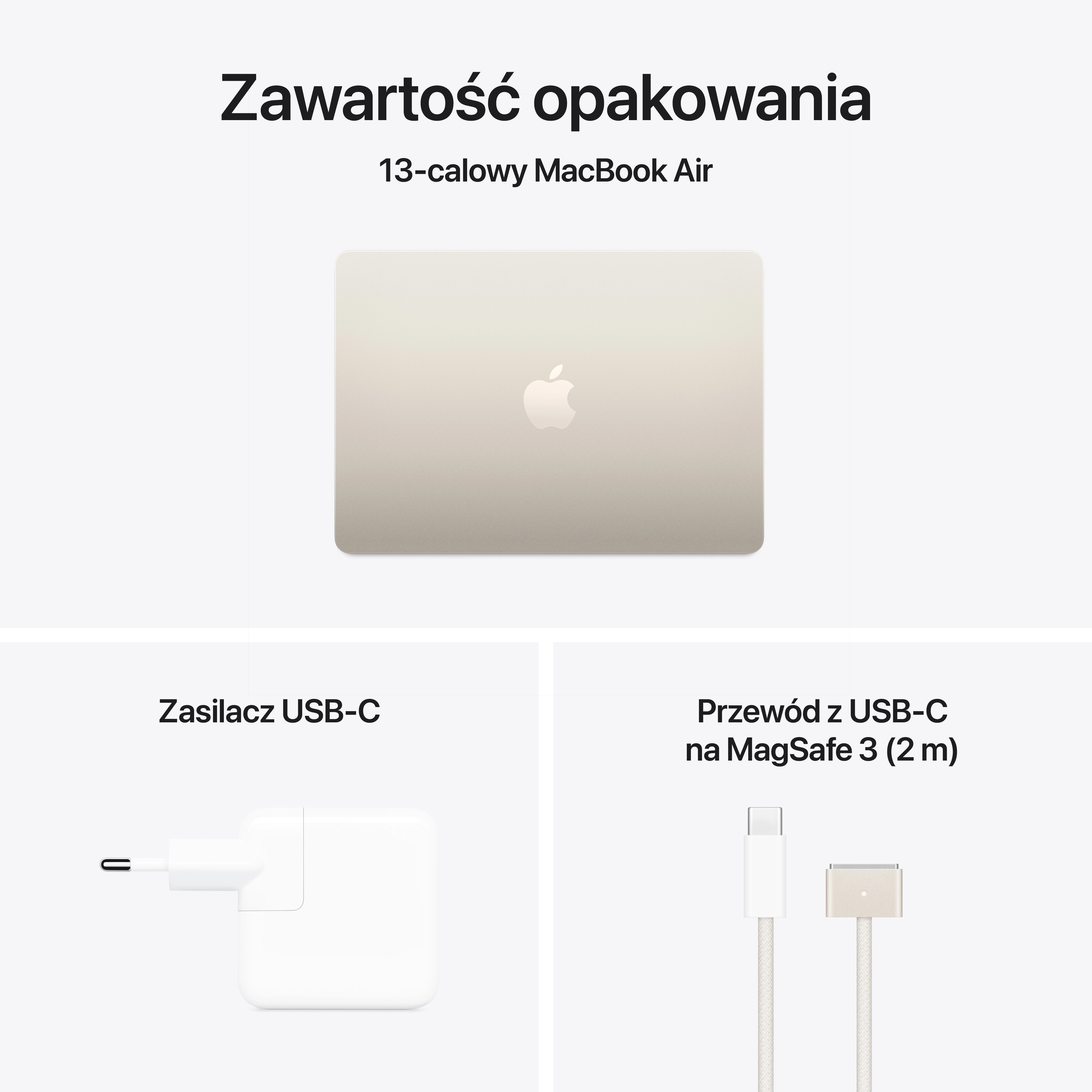 Apple MacBook Air 2025 13,6" M4 16GB RAM 256GB Dysk macOS Księżycowa poświata