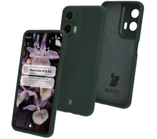 Bizon Silikonowe Soft do Motorola Moto G35 5G Ciemnozielony