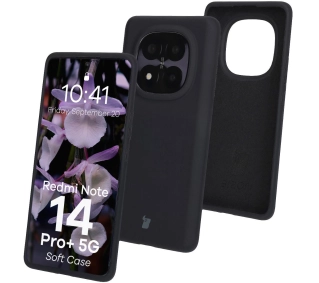 Bizon Silikonowe Soft do Xiaomi Redmi Note 14 Pro Plus 5G Czarny