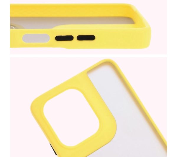 Bizon z uchwytem na palec Hybrid Ring do Motorola Moto G75 5G Przydymione z żółtą ramką