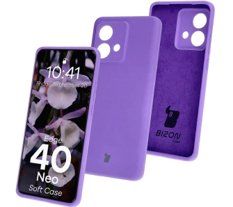 Etui Bizon Silikonowe Soft do Motorola Edge 40 Neo głęboki fiolet