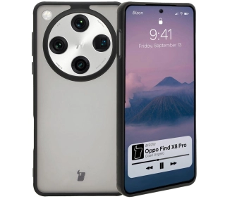 Bizon Angelo do Oppo Find X8 Pro Przydymione z czarną ramką
