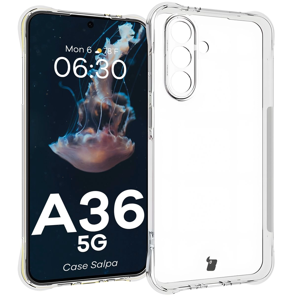 Etui Bizon Elastyczne Salpa do Galaxy A36 5G Przezroczysty