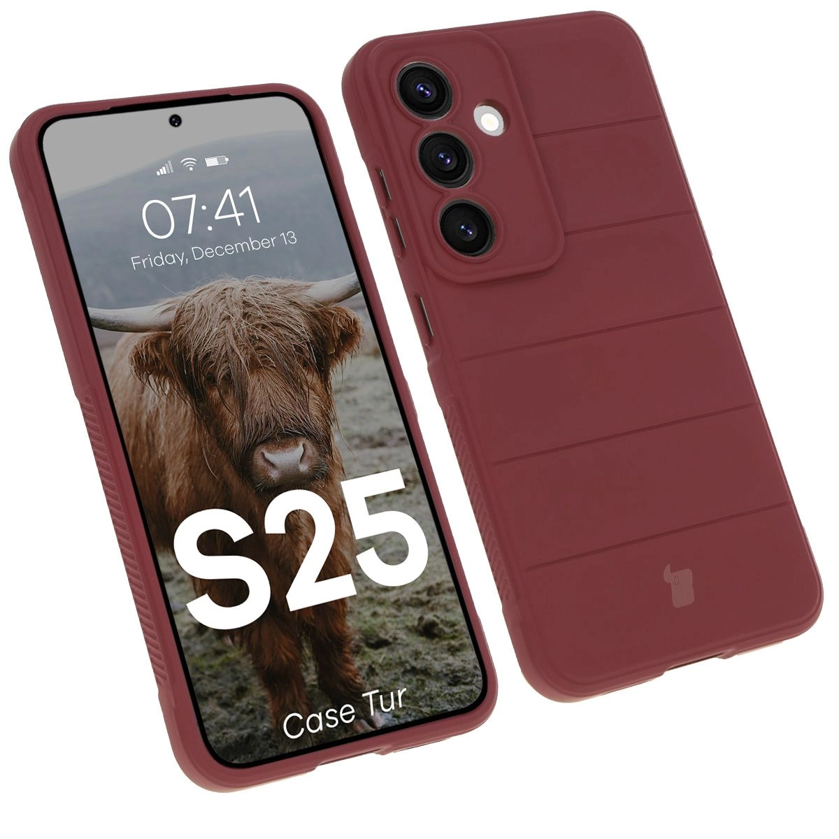 Etui Bizon Tur do Galaxy S25 Ciemnofioletowy