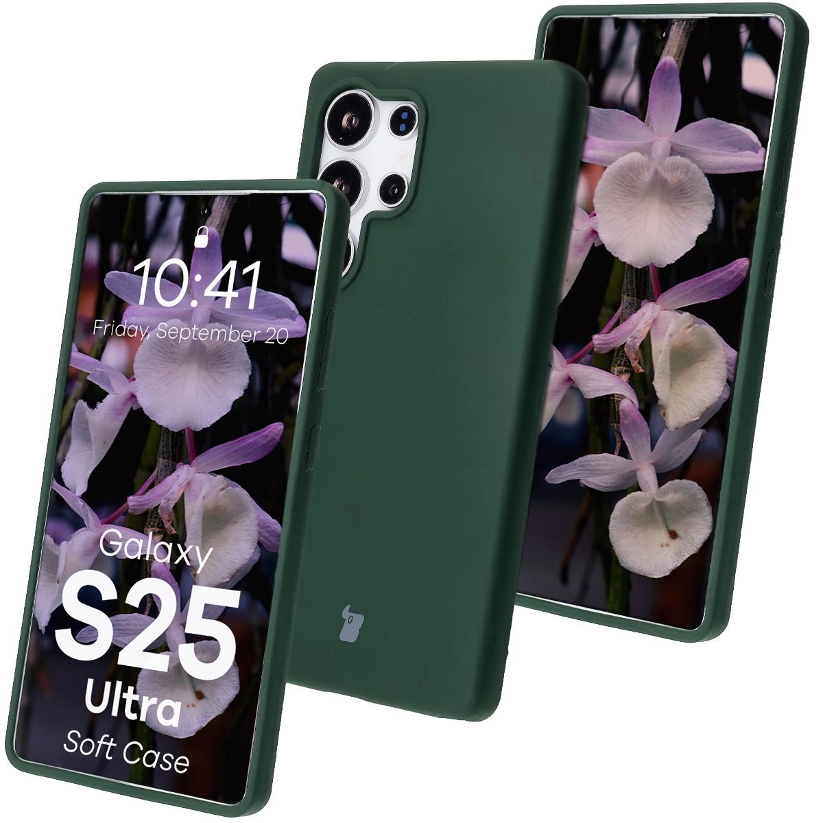 Etui Bizon Silikonowe Soft do Galaxy S25 Ultra Ciemnozielony