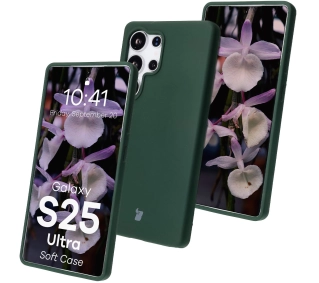 Bizon Silikonowe Soft do Galaxy S25 Ultra Ciemnozielony