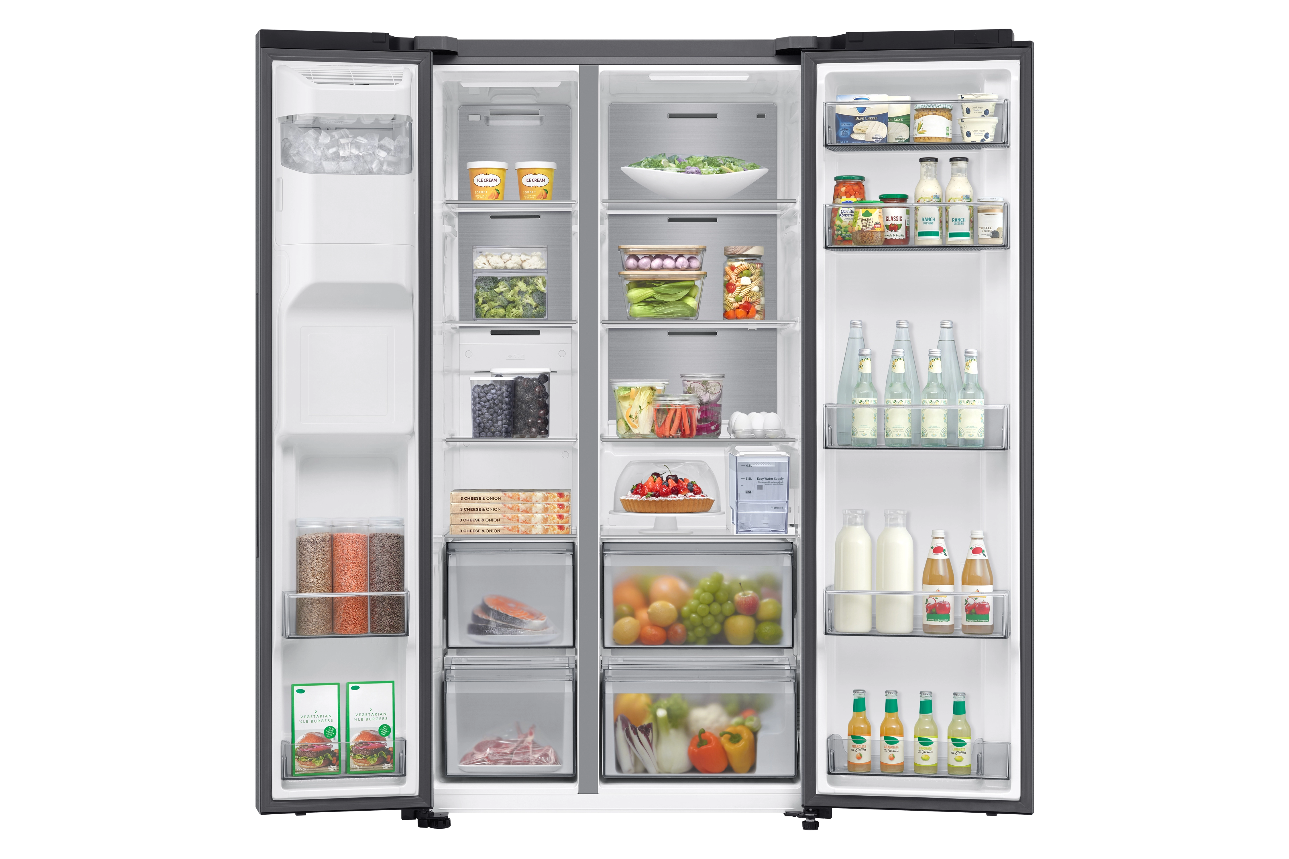 Lodówka Samsung SBS RS70F65KETEO Funkcje AI Pełny No Frost 178,4cm Dystrybutor wody Zdalne sterowanie Szary