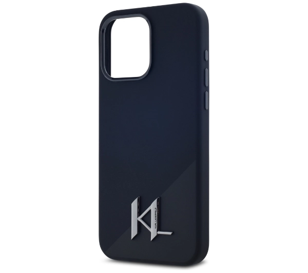Karl Lagerfeld Silicone Shadow Metal Initial MagSafe do iPhone 15 Pro Max Czarny