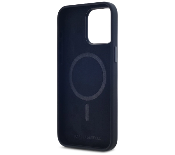 Karl Lagerfeld Silicone Shadow Metal Initial MagSafe do iPhone 15 Pro Max Czarny