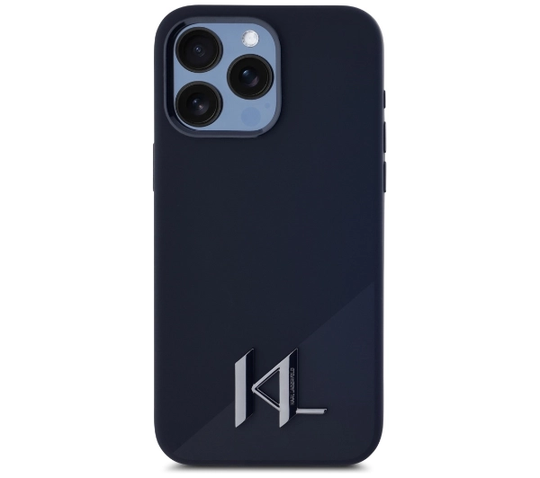 Karl Lagerfeld Silicone Shadow Metal Initial MagSafe do iPhone 15 Pro Max Czarny